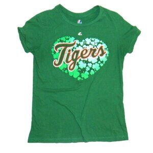 Majestic MLB Detroit Tigers Green Shamrocks Clovers Ladies T-Shirt L Baseball